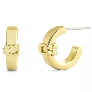 Coach Signature C Huggie Hoop Earrings - New